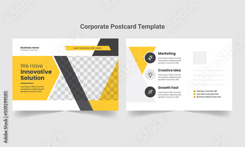 Modern & creative Corporate business postcard design template. 