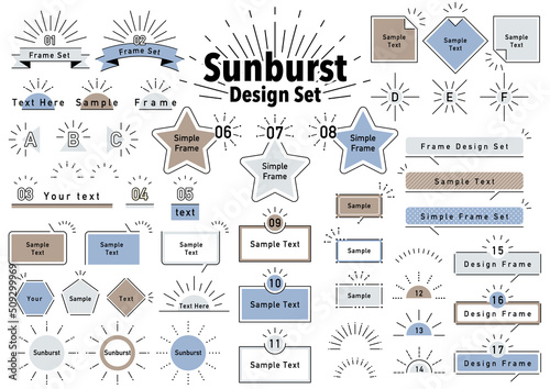 Sunburst Design Set サンバースト見出しフレームセット