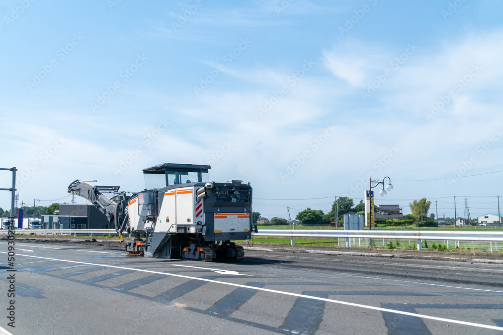 道路工事 路面削機 道路工事 路面削機