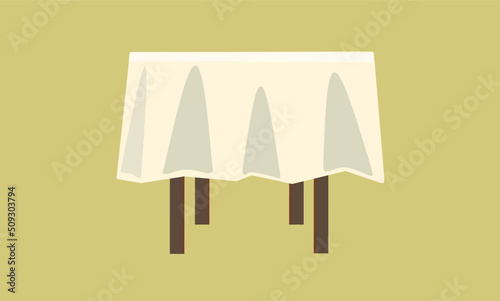 Table kitchen. Flat style vector illustration