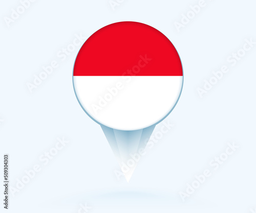 Free Download Map pointer with flag of Indonesia. - GFXLoad