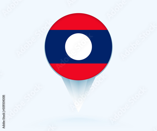Map pointer with flag of Laos. Free Download Map pointer with flag of Laos. - GFXLoad
