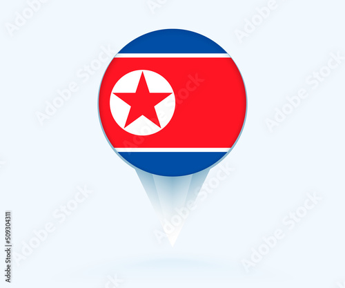 Map pointer with flag of North Korea. Free Download Map pointer with flag of North Korea. - GFXLoad