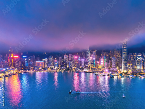 Amazing night of Victoria Harbour, Hong Kong
