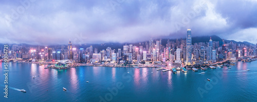 Amazing night of Victoria Harbour  Hong Kong