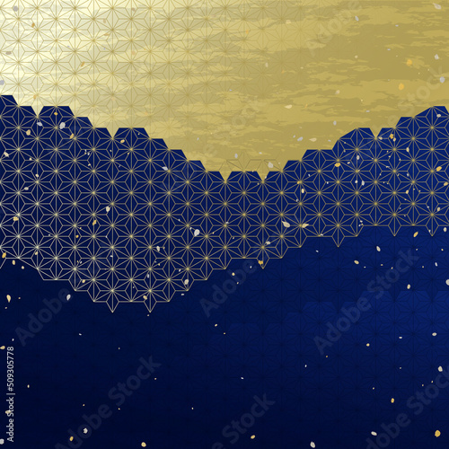 麻の葉柄をアレンジした和風ベクター素材