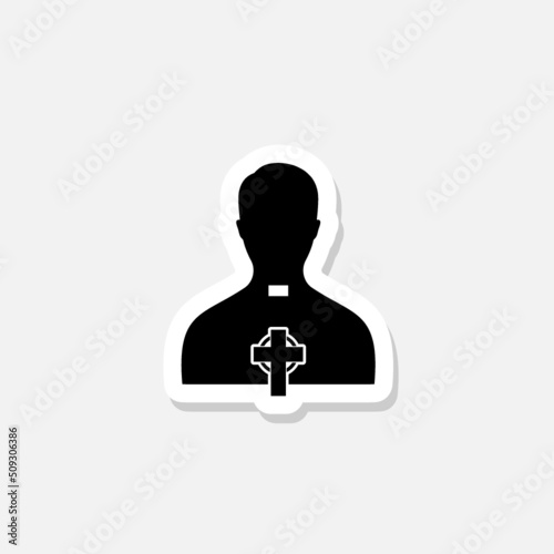 Catholic priest sticker icon sign for mobile concept and web design