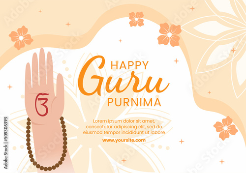 Guru Purnima of Indian Festival Template Social Media Flat Cartoon Background Illustration
