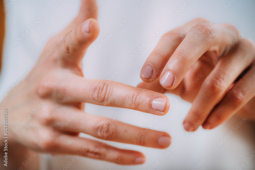 Fototapeta premium EFT or Emotional Freedom Finger Tapping Technique, Balancing Pericardium Meridian, Chakra Clearing