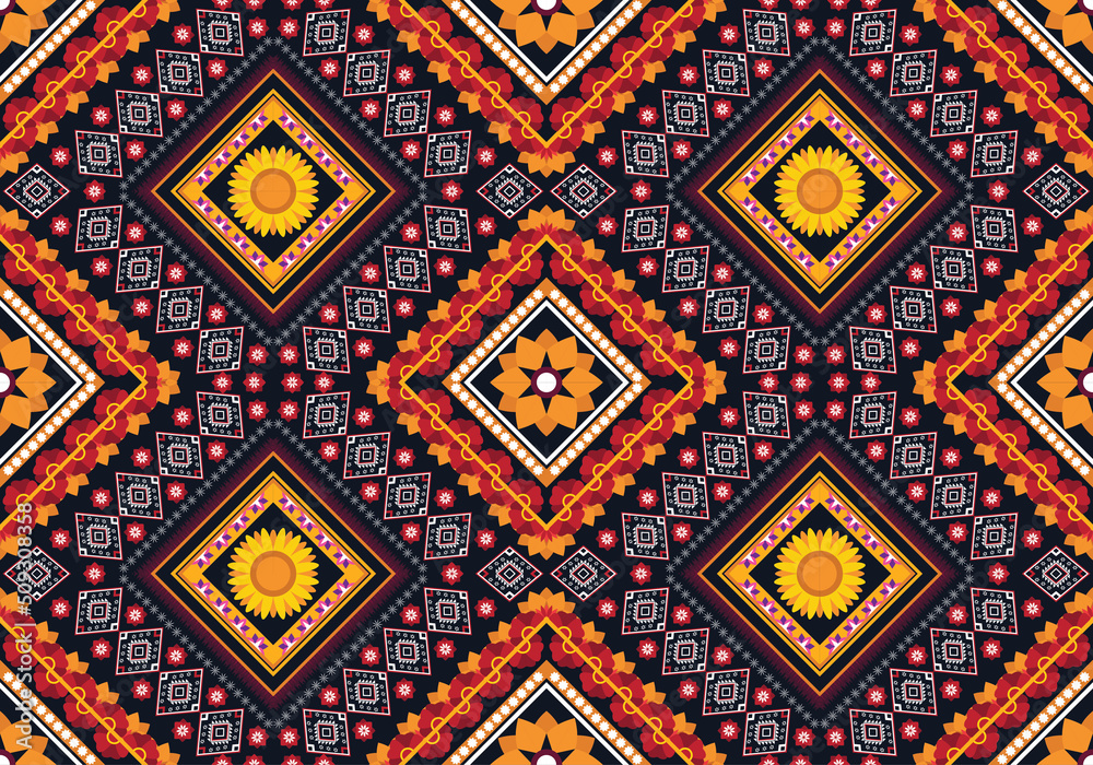 Geometric ethnic pattern for background,fabric,wrapping,clothing,wallpaper,Batik,carpet,embroidery style.	