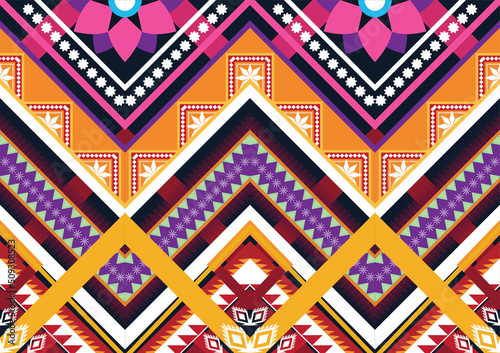 Geometric ethnic pattern for background,fabric,wrapping,clothing,wallpaper,Batik,carpet,embroidery style. 