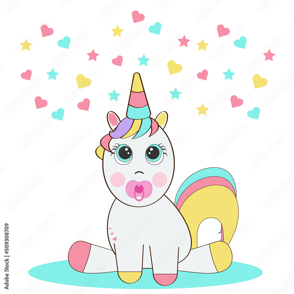 greeting card with cute unicorns.Baby shower. greeting card with cute unicorns.Baby shower.