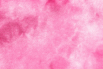 Abstract tie dye magenta pink fabric cloth Boho pattern texture for background or groovy wedding card, sale flyer, 60s, 70s poster, kid tie-dye diy backdrop. Modern Watercolor Wet Brush Fabrics Art