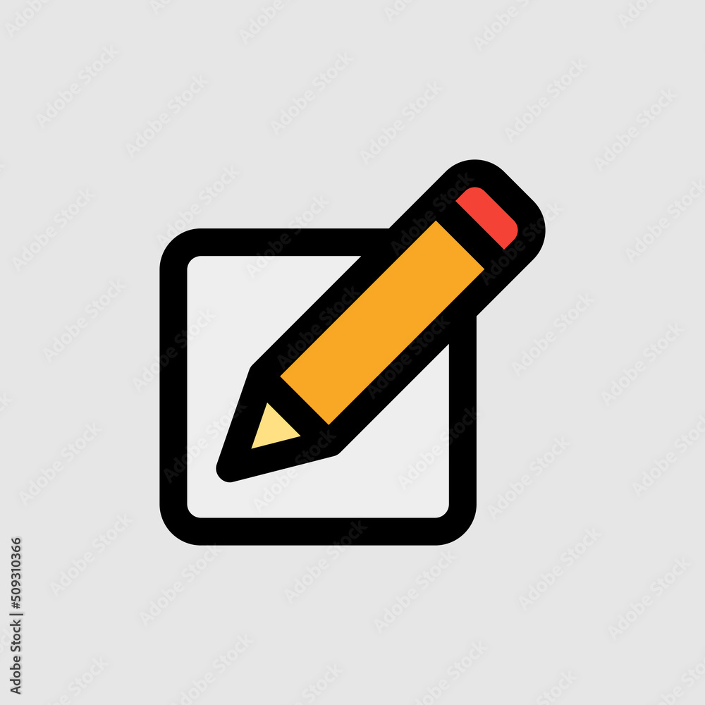 Edit icon in filled line style about essentials, use for website mobile app presentation Edit icon in filled line style about essentials, use for website mobile app presentation