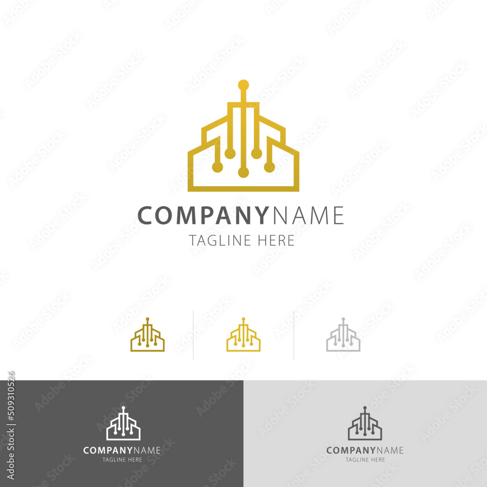 building tech smart vector logo building tech smart vector logo