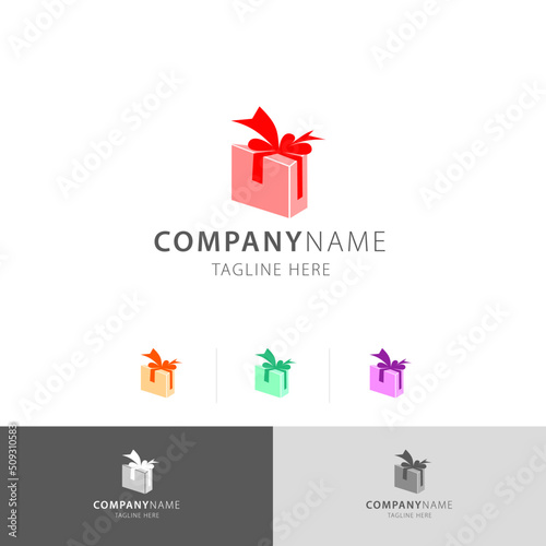 Gift box sender logo design template