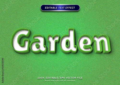 Green garden text editable effect with grass background