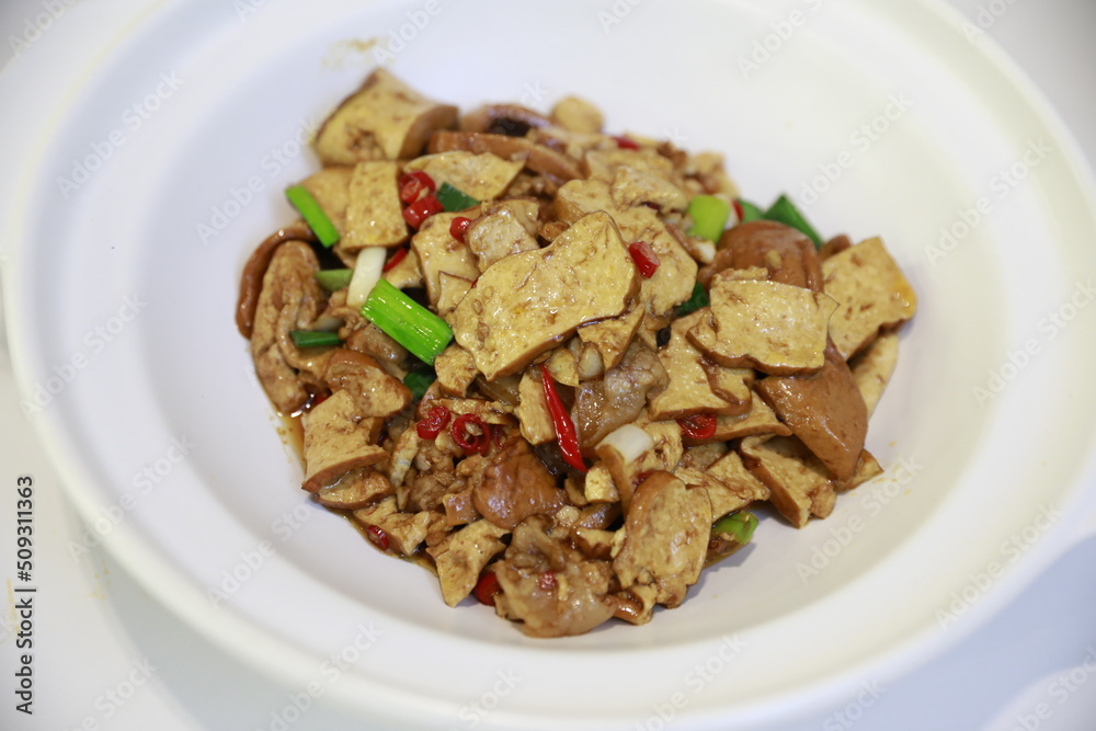 delicious fried bean curd Tofu with chili delicious fried bean curd Tofu with chili