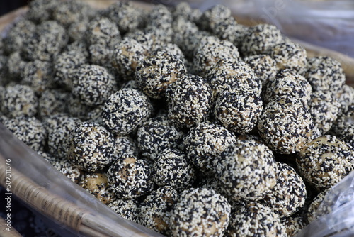 Shaanxi famous snacks smartweed sugar flowers photo