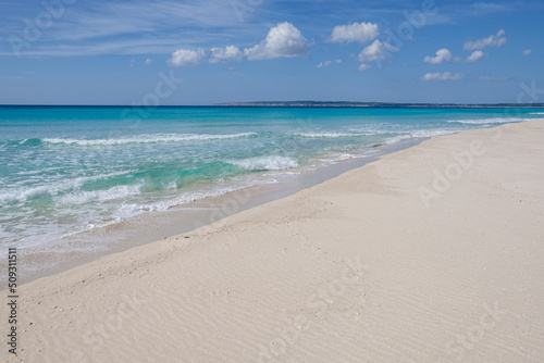 Obraz na plátně Es Arenals, Migjorn beach, Formentera, Pitiusas Islands, Balearic Community, Spa