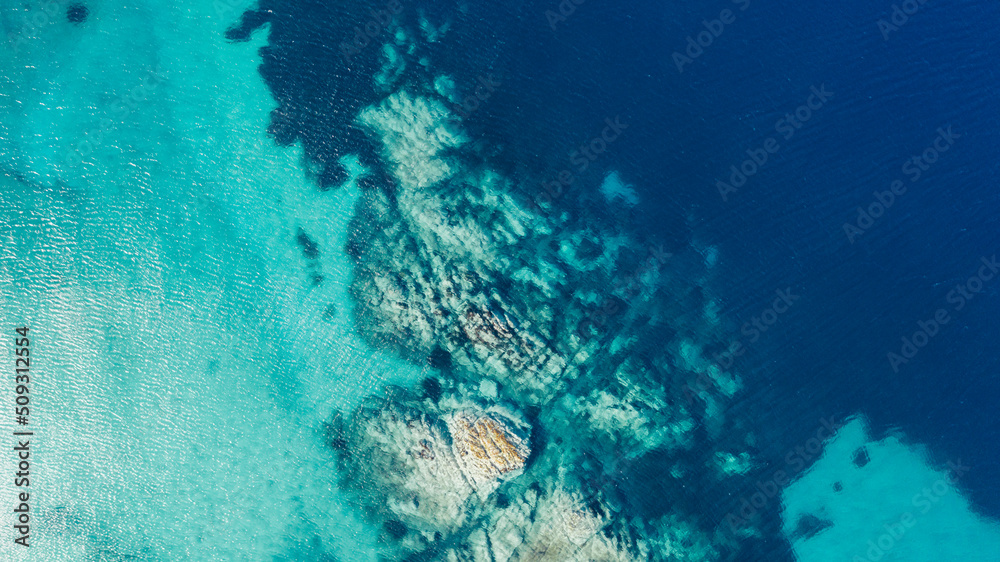 Seascape from air, directly above