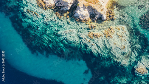 Aerial view of turquoise seascape