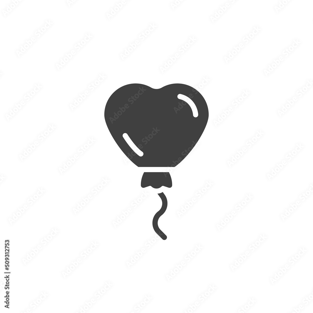 Heart shaped balloon vector icon