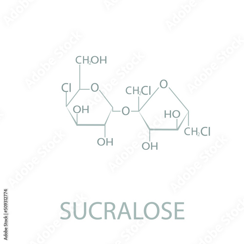 Sucralose molecular skeletal chemical formula. 