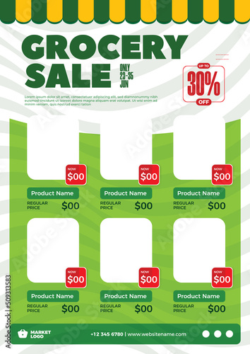 grocery store product promotion catalog illustration for advertising