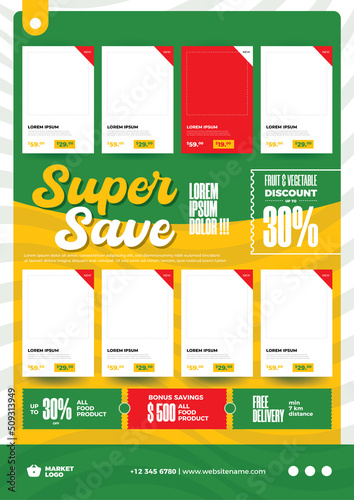 ready-to-print grocery store product catalog template