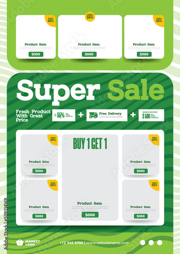 grocery store promotion editable catalog template