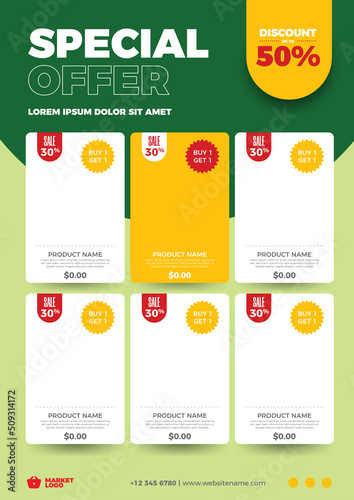 grocery store promotion vector catalog template