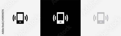 Mobile phone ringing or vibrating flat icon for apps and websites
