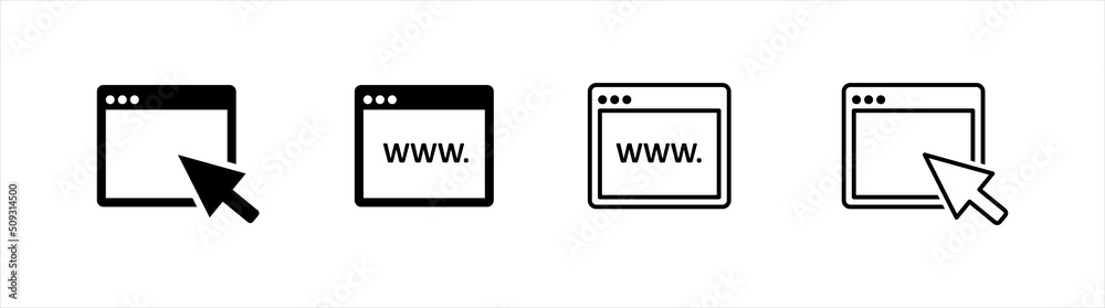 Web page icon. Web browser symbol, vector illustration Web page icon. Web browser symbol, vector illustration