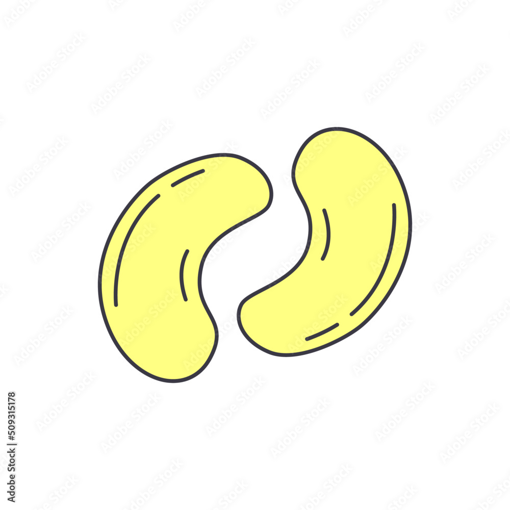 Cashew icon in color, isolated on white background Cashew icon in color, isolated on white background