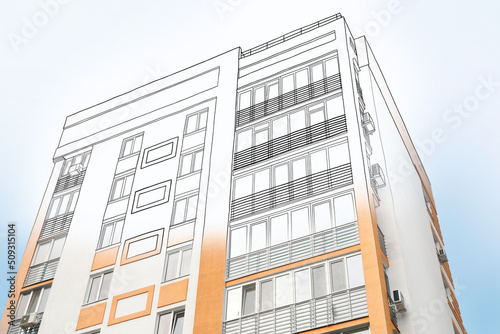 New project of modern resid...