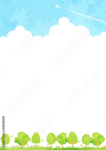 シンプルな手描きの風景イラスト