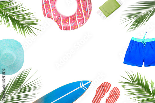 Frame made of beach accesso...