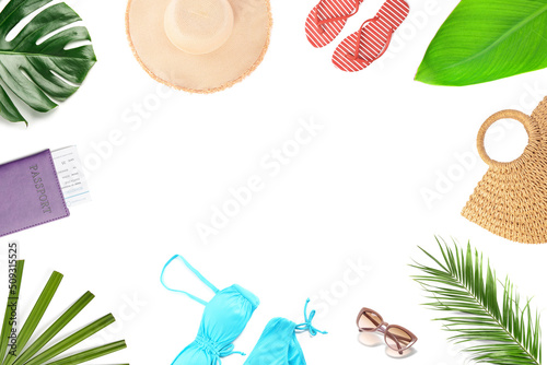 Frame made of beach accesso...