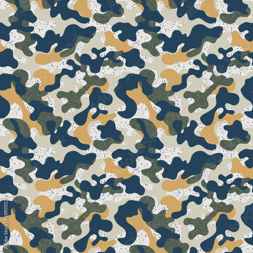 Abstract camouflage mimetic wallpaper vector seamless pattern