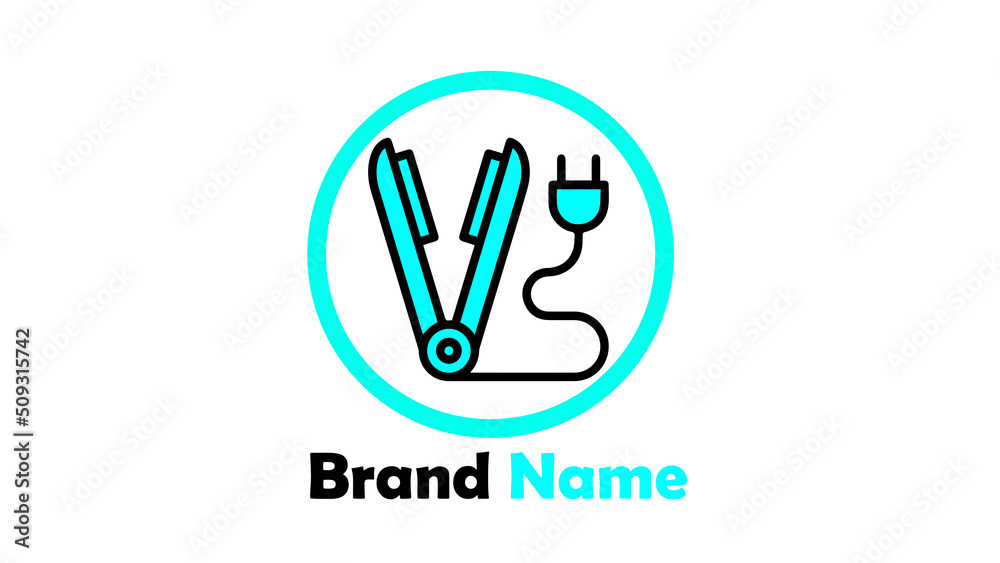 Hair straightener outline logo. Hair iron. Barbershop simple line vector icon. Vector isolated illustrations. Hair straightener outline logo. Hair iron. Barbershop simple line vector icon. Vector isolated illustrations.