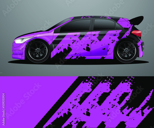 Rally car decal graphic wrap vector  abstract background 