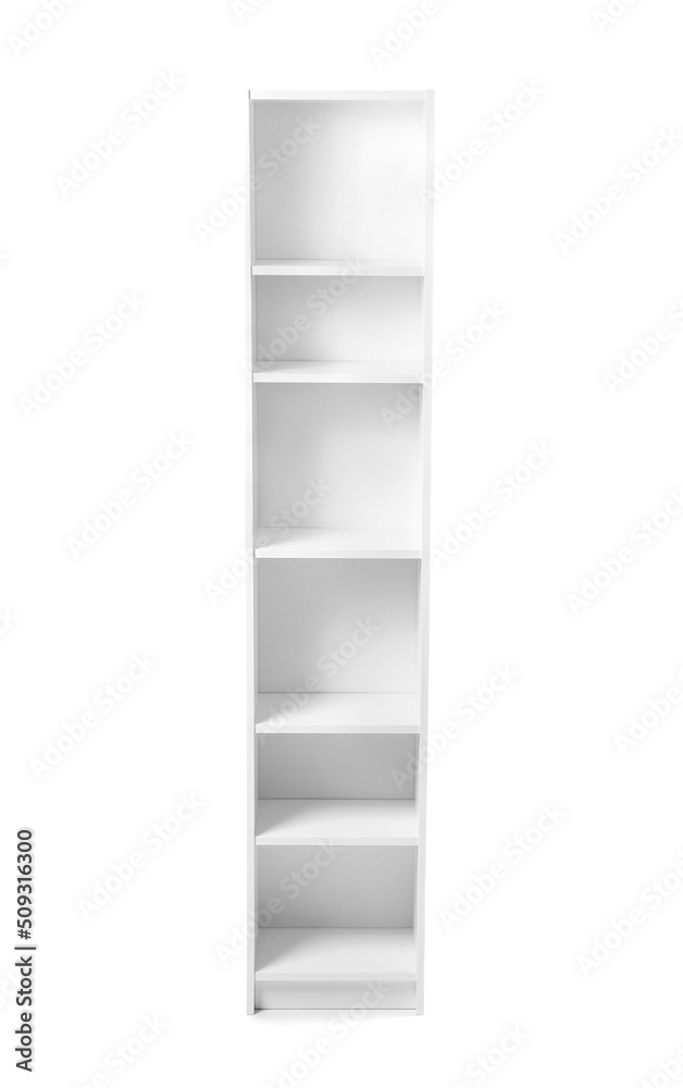 Stylish shelf unit on white background Stylish shelf unit on white background