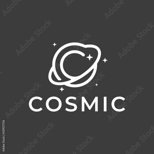 the letter C logo that makes up the cosmic planet