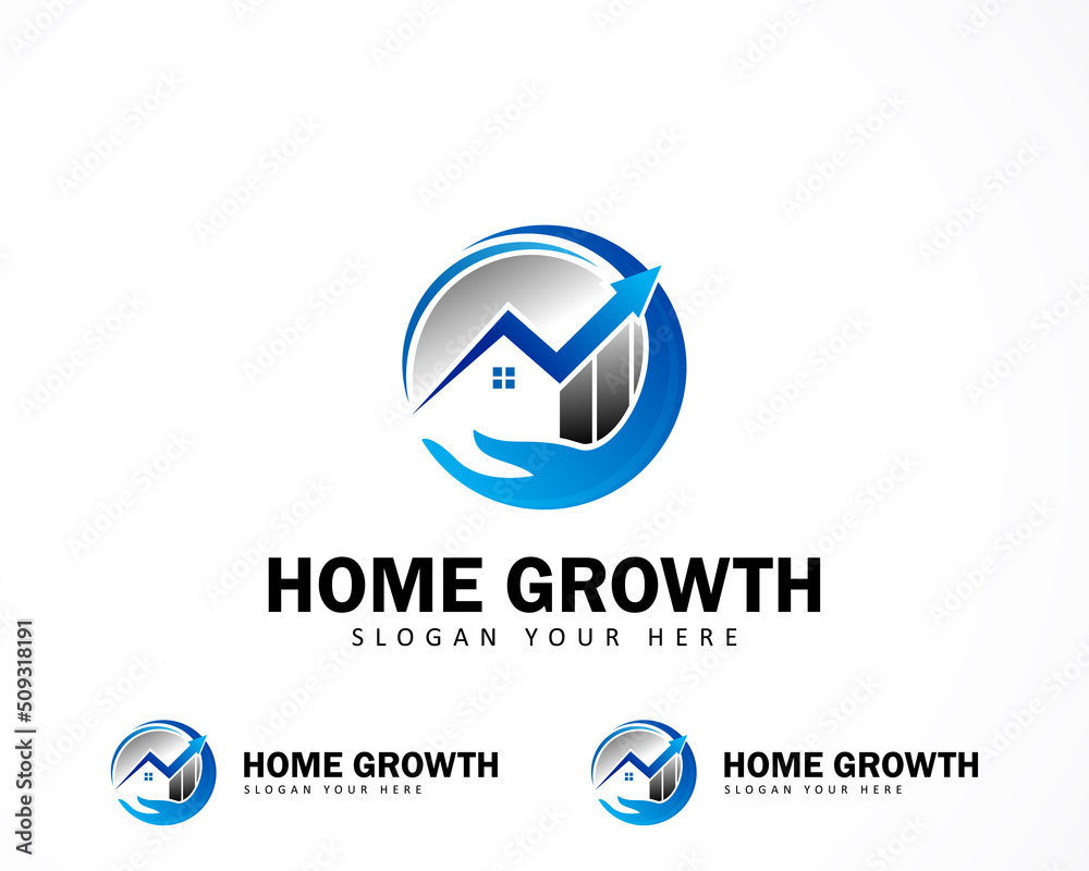 home growth logo creative financial business logo design concept home growth logo creative financial business logo design concept