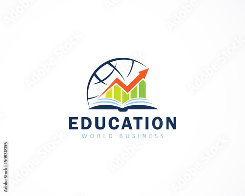 Free Download Education logo growth business world logo design concept financial - GFXLoad