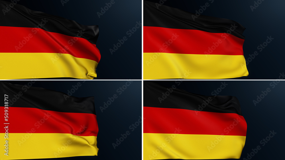Germany flag. Berlin sign. European country. Collection of German official patriotic national symbol of Unity Day celebration. Realistic 3D illustration with cotton texture set of 4. Germany flag. Berlin sign. European country. Collection of German official patriotic national symbol of Unity Day celebration. Realistic 3D illustration with cotton texture set of 4.