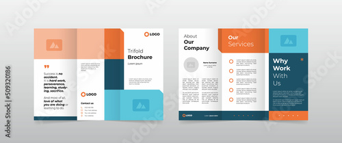 modern simple business trifold brochure design template
