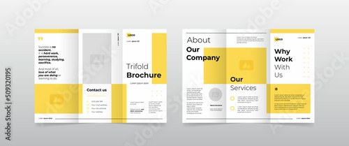 modern simple business trifold brochure design template