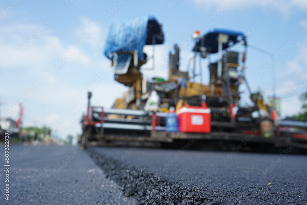 Road construction blur By heavy machinery Road construction blur By heavy machinery